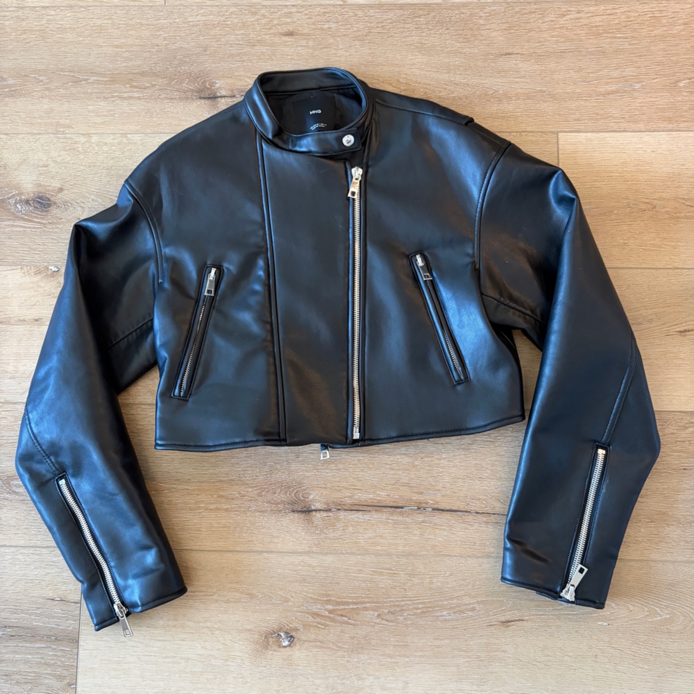 Mango Faux Leather Biker Jacket